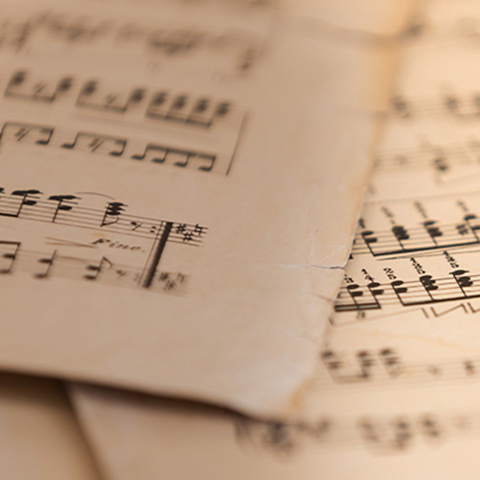 sheet music stacked 