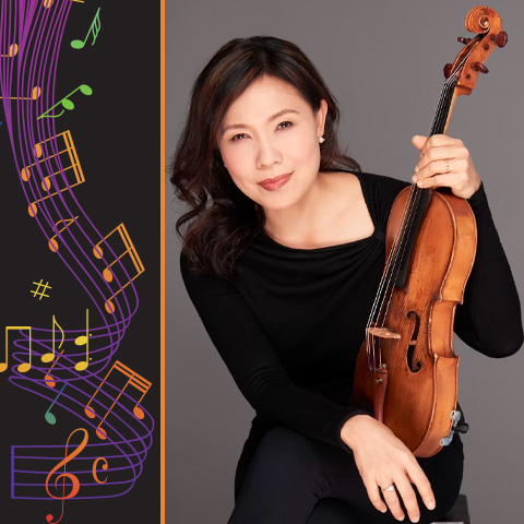 Artistry in Action Series; Hsin Yun Huang headshot holding viola