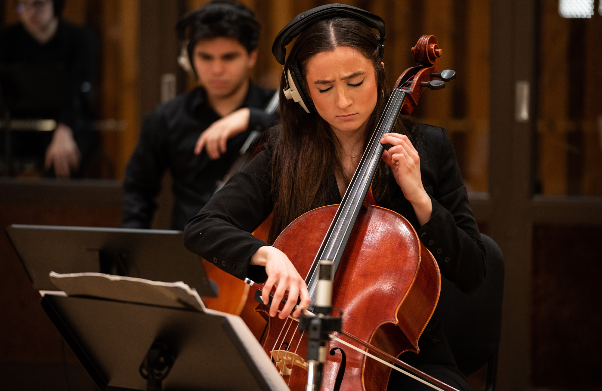 Spiro performs at a recording session at Power Station Studios, Berklee’s flagship recording facility in New York City. 