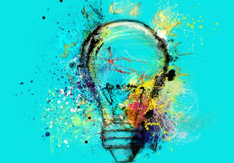 Painted lightbulb