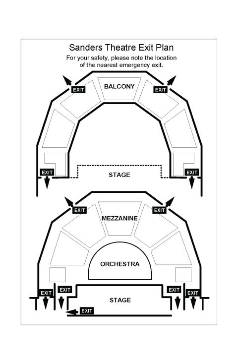 Sanders Theatre Exit Instructions