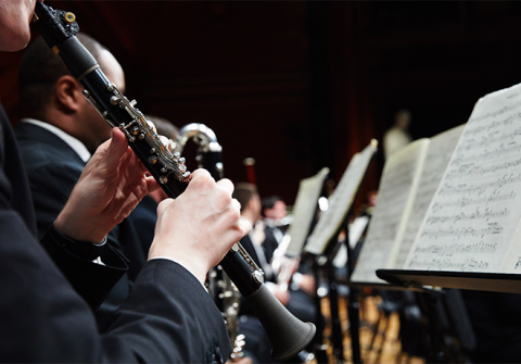 Person playing the clarinet