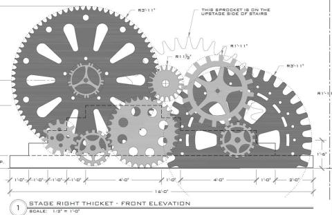 Set designer Evan Adamson’s original sketch for Boston Conservatory’s steampunk staging of A Midsummer Night’s Dream.